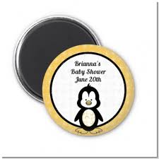 Penguin Personalized Baby Shower Magnet Favors