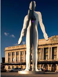 33'' h x 6'' w x 5'' d; Male Female Statue Should It Stay Or Go In Penn Station Overhaul Baltimore Magazine
