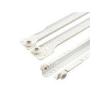 FHC Drawer Slide Kit - Replace Drawer Track Hardware - Self-Closing Design - 17-3/4” Steel Tracks - Plastic Wheels - White 1 Pair (2 Lh - 2 Rh)