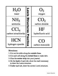 Lewis Structures Practice For Interactive Notebooks Teaching Chemistry Chemistry Lessons Chemistry Education