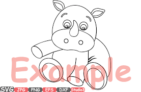 Download Elephant Rhino Outline Silhouette Studio Safari Baby Animals 749s By Hamhamart Thehungryjpeg Com