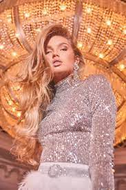 Women S Sequin High Neck Long Sleeved Top Boohoo Uk Sequins Long Sleeve Tops High Neck Long Sleeve