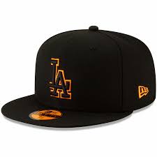 Men S Los Angeles Dodgers New Era Black Orange Outline Neon Pop 59fifty Fitted Hat 34 99 Snapback Hats Men Fitted Hats Hats For Men