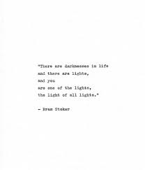 Bram Stoker Hand Typed Quote Light Of Lights Vintage Typewriter Print Dracula Letterpress Van Hels Typed Quotes Words Quotes Literary Quotes