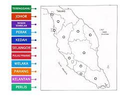 Kosong peta semenanjung malaysia | domain publik vektor. Melabel Peta Semenanjung Malaysia Diagrama Etiquetado
