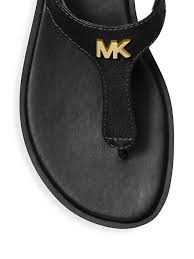 Shop Michael Michael Kors Brady Leather Thong Sandals Saks Fifth Avenue