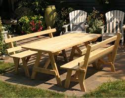 Treated Pine Picnic Table W 2 Backed Benches Picnic Table Diy Picnic Table Diy Patio Table