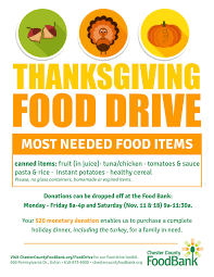 In the united states, thanksgiving is always celebrated on the 4th thursday in november. Thanksgiving Food Drive 8 5x11 Chester County Food Bank