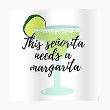 Mexican garland with guitar sombrero and cactus. Margaritas Senorita Posters Redbubble