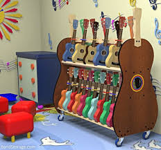 Laminated ukulele fretboard notes & easy beginner chord chart 11x17 instructional poster for soprano concert tenor uke by a new song shinar stainless steel guitar hanger and guitar wall mount bracket holder for acoustic and electric guitars with 3 hook wall shelves hair dryer holder. Mobile Soprano Ukulele Classroom Storage Cart Ukulele Storage Ukulele Music Classroom