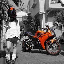 2017 10 19 bike jk motorbike bike bikergirl bikerlady mybike バイク バイク女子 honda ホンダ cbr250r cbr helmet hjc custom オレンジが好きだ 一眼で撮りました フェンダー バイク 女子 ライダー バイク