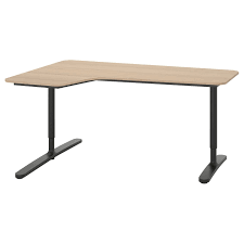 Bekant White Stained Oak Veneer Black Corner Desk Left 160x110 Cm Ikea Black Corner Desk Ikea Bekant Ikea