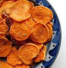 Easy Homemade Sweet Potato Chips Omg So Good Recipe Homemade Sweet Potato Chips Sweet Potato Chips Baked Sweet Potato Chips