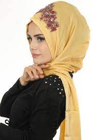Aise Tesettur Gold Bordo Hurrem Miknatisli Sal Turban Basortusu Siyah Abiye Kadin Giyim