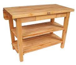 Formica countertops, a brand of laminate, combine beauty and functionality. John Boos Butcher Block Table Kitchen Island Bar 38 X 60 X 1 1 2 With 8 Drop Leaf 15 Utility Drawer And 2 Slatted Undershelves Kib04 O