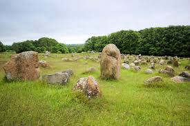 This site has heaviest concentration of well preserved stone ships marking burial sites. The Lindholm Hoje Viking Graveyard In Aalborg Denmark