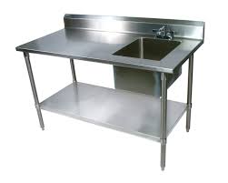 Free Standing Service Sink With Faucet Stainless Steel Prep Table Stainless Steel Work Table Stainless Table