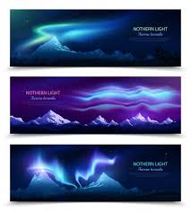 Download Northern Lights Aurora Borealis Night Sky And Landscape 3 Colorful Realistic Horizontal Banners Set Isolated For Free In 2020 Northern Lights Aurora Borealis Northern Lights Aurora Borealis Northern Lights