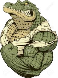 Vector Illustration A Ferocious Alligator Bodybuilder Athlete Crocodile Illustration Furry Art Cartoon Art