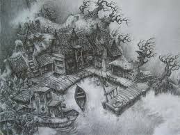 A landscape sketch is created using charcoal pencils, powdered charcoal, and an eraser pencil. Pencil Art Landscape Wallpapers Top Free Pencil Art Landscape Backgrounds Wallpaperaccess