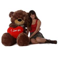 Sold and shipped by best choice products. 5 Foot Mocha Brown Life Size Teddy Bear Huge Stuffed Animal Toy Huggable Cute Sunny Cuddles With I Love You Heart Buy Online In Aruba At Aruba Desertcart Com Productid 106251140