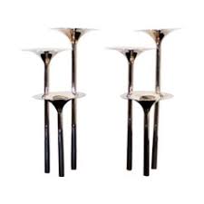 The silver has a beautiful pattern of pine needles in it. Christofle Candle Holders 10 For Sale At 1stdibs