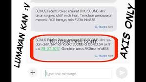 · akan muncul menu di . Cara Dapat Kuota Axis Gratis Sekali