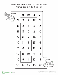 Counting To 20 Mama Bird Worksheet Education Com Kindergarten Math Worksheets Numbers Preschool Counting To 20