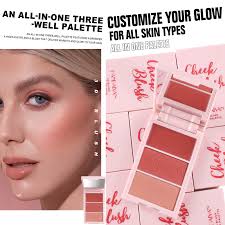 Amazon.com : DLZZRS 3D Blush Trio Palette,Multi-Use Makeup Powder Blush  Palette Cream Blush For Cheeks, Mulit Glow Balm, Lightweight, Smooth, ...