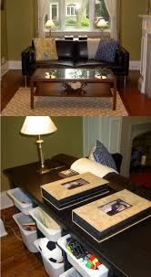 Toy Storage Hidden Behind Sofa Using The Ikea Hemnes Sofa Table And Ikea Bins Toys Are Completely Out Of Sight When Put A Ikea Bins Ikea Hemnes Sofa Table