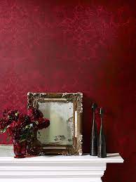 Memento Feature Wall Living Room Wallpaper Red Feature Wall Damask Wallpaper Living Room