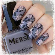 Flower Nail Art With Halal Nail Polish Nails Rose Nails Rose Nail Art