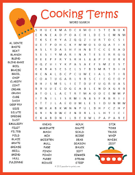 A Word Search Puzzle With 60 Hidden Cooking Vocabulary Words Lots Of Fun Guaranteed With This Big Puzzle Use This Word Puzzles Vocabulary Words Fun Homework
