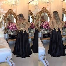Black And Gold Long Sleeve Prom Dress Pin On 16th Birthday Party
