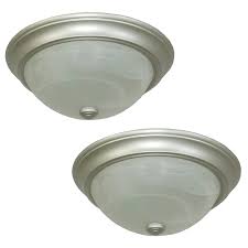 The flush mounting lighting illuminates the rooms in your home with a delicate halo of light. Project Source 13 In Satin Nickel Flush Mount Light In The Flush Mount Lighting Department At Lowes Com