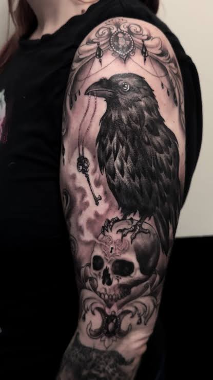 Gothic Crow Tattoo: A Dark Creation for Unique Souls
