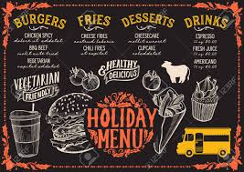 Better than graphic design tool templates. Christmas Menu Template For Food Truck On Chalkboard Background Royalty Free Cliparts Vectors And Stock Illustration Image 110312353