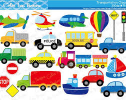 Transportation Clip Art Clipart With Car Truck Train Helicopter Plane Boat Bus Scooter Commercial And Personal Use Clip Art Transportation Police Cars