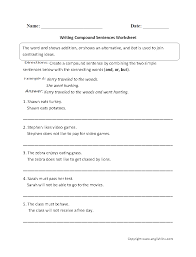Sentence combiningsentence variety worksheet for th. Compound Sentences Worksheet 4th Grade Promotiontablecovers