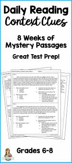 Need To Help Your Middle School Students Practice Context Clues This Resource Provides Eight Weeks Context Clues Reading Intervention Context Clues Worksheets