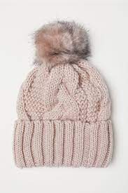 Mutze In Zopfstrick Puderrosa Ladies H M At Knitted Hats Cable Knit Hat Cable Knit