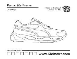 Keep a cat and pumpkin company on a magical night. Puma 90s Runner Sneaker Coloring Page Created By Kicksart