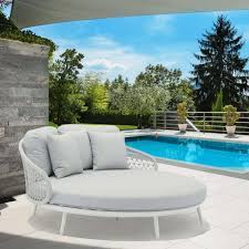 Letto rotondo su livingo » prezzi scontati le migliori marche ampia selezione di letti rotondi offerte scegli ora ed ordina letto da giardino rotondo a igloo. Divano Letto Tondo Relax Da Giardino Alluminio E Corda Bianco E Grigio