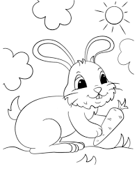 Printable cute rabbit eat carrot coloring page. Coloring Pages Rabbit Eating Carrot Coloring Pages