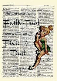 Tinkerbell Dictionary Art Print Poster Picture Disney Peter Pan Tinker Bell Ebay Peter Pan Disney Tinkerbell Dictionary Art Print