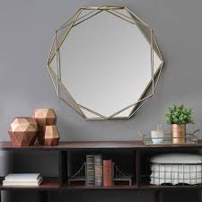 Mirrors aren't just useful for checking your reflection. Stratton Home Decor Medium Round Gold Contemporary Mirror 31 5 In H X 29 53 In W S11541 The Home Depot