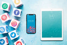 Smartphone And Tablet Mockup With Social Media Concept Paid Affiliate Ad Mockup In 2020 Social Media Mockup Mockup Template Free Business Card Template Design