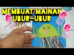 Membuat Mainan Ubur Ubur How To Make Jellyfish Paper Youtube