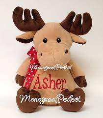 Personalized 16 Plush Moose Stuffed Animal Etsy Cute Baby Shower Gifts Plush Animals