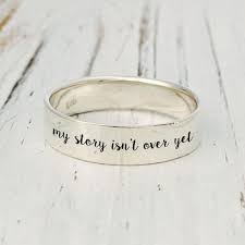 My Story Isn T Over Yet Sterling Silver Band Ring Custom Etsy Sterling Silver Rings Bands Engraved Rings Silver Engagement Rings